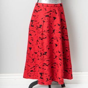 NWT  Lord and Taylor red  floral skirt - sz 14